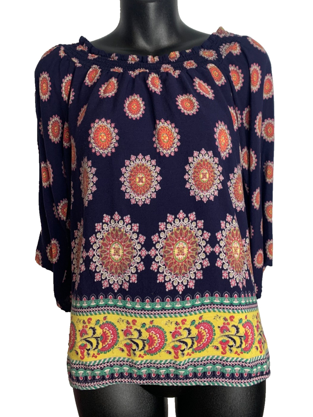 Japna Women's Medium Bohemian Blouse 100% Viscose Elastic Neck